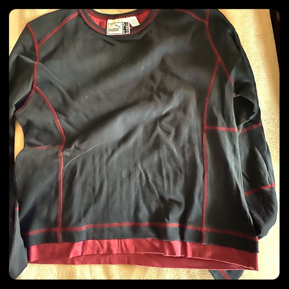 Puma Black Sweatshirt with maroon trim